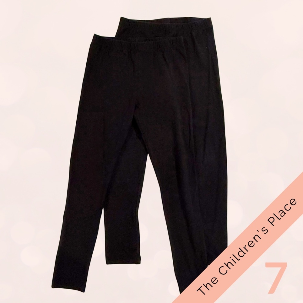 The Children’s Place Girl's Black Leggings Size 7/8 | Bundle of 2